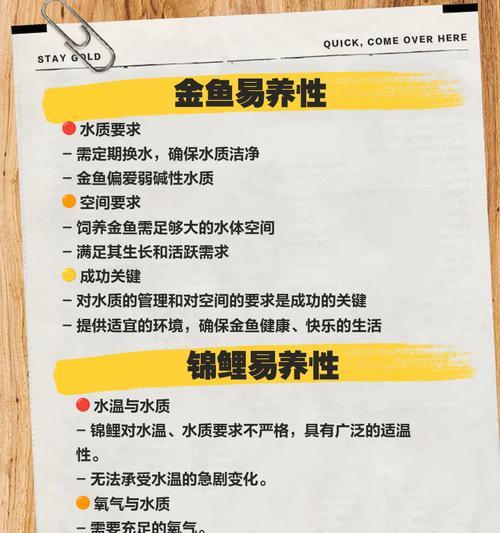金鱼混养的禁忌及注意事项（避免混养引发金鱼矛盾冲突，为鱼儿创造和谐共处环境）