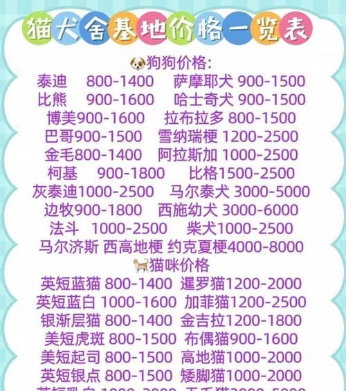 比熊犬价格调查（了解不同品种比熊犬的价格差异及选购建议）